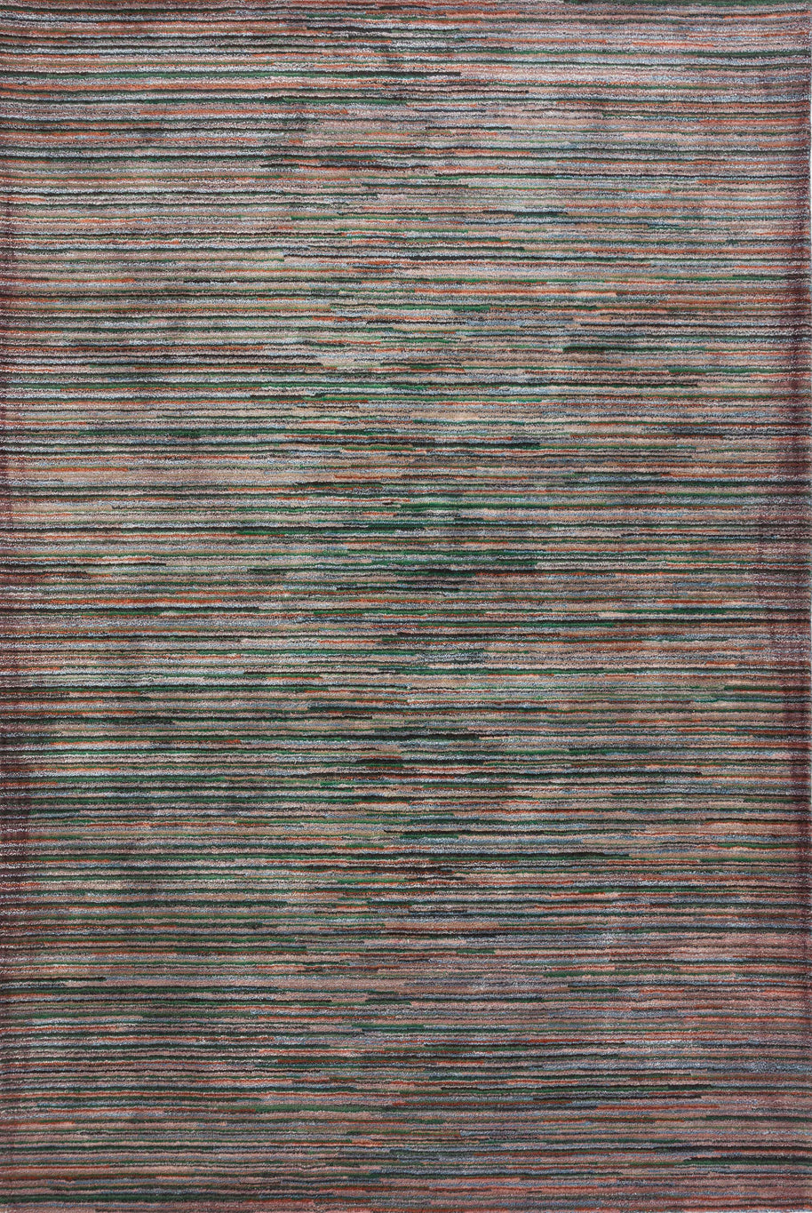 Carpet For Living room 6x9 Feet Beige and Brown Wool and Viscose Rectangle Geometric and Stripes Rug