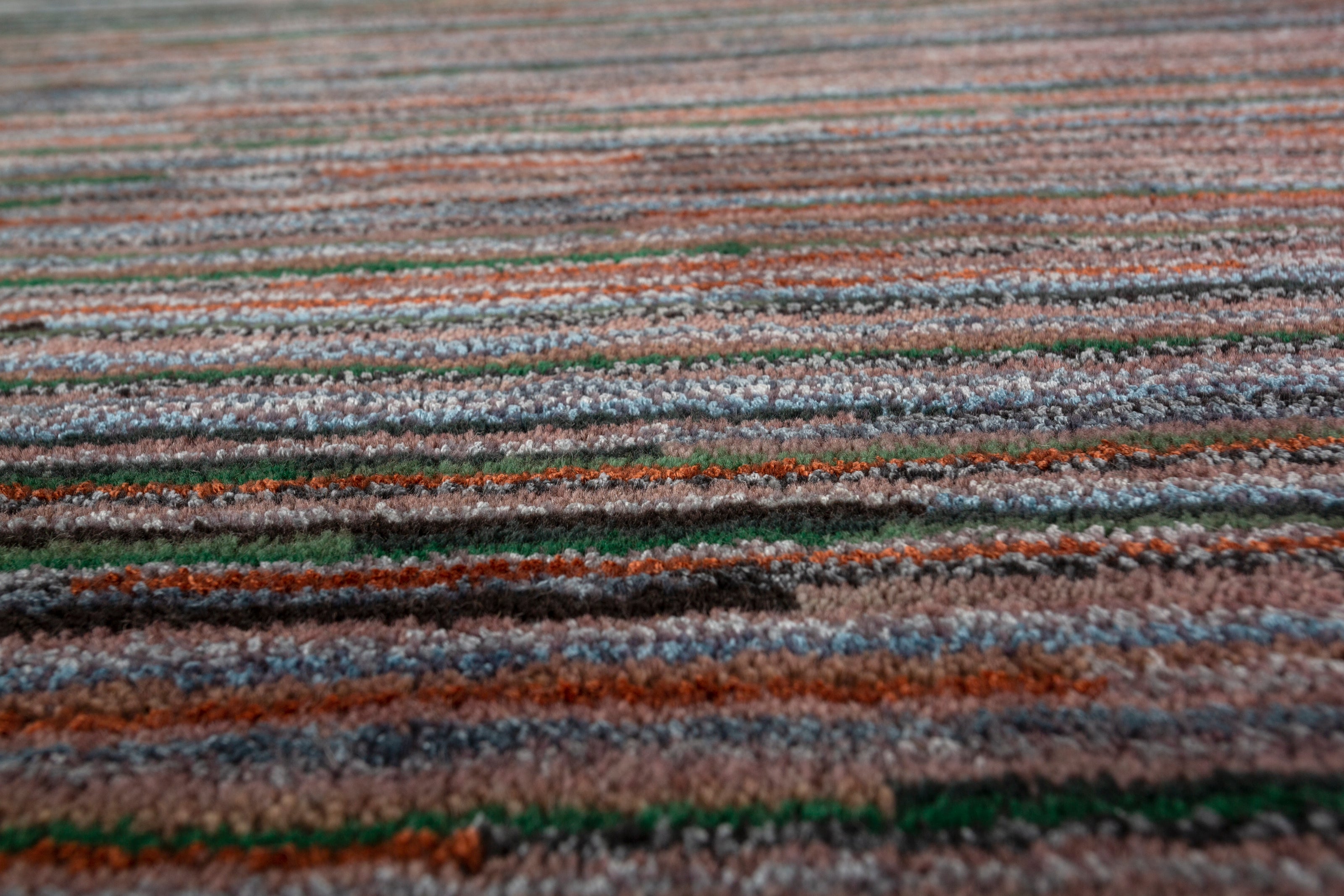 Carpet For Living room 6x9 Feet Beige and Brown Wool and Viscose Rectangle Geometric and Stripes Rug