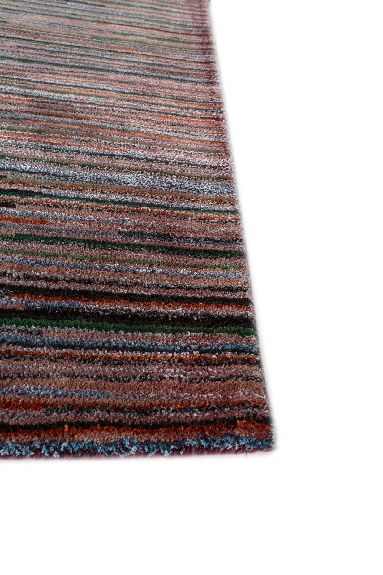 Carpet For Living room 6x9 Feet Beige and Brown Wool and Viscose Rectangle Geometric and Stripes Rug