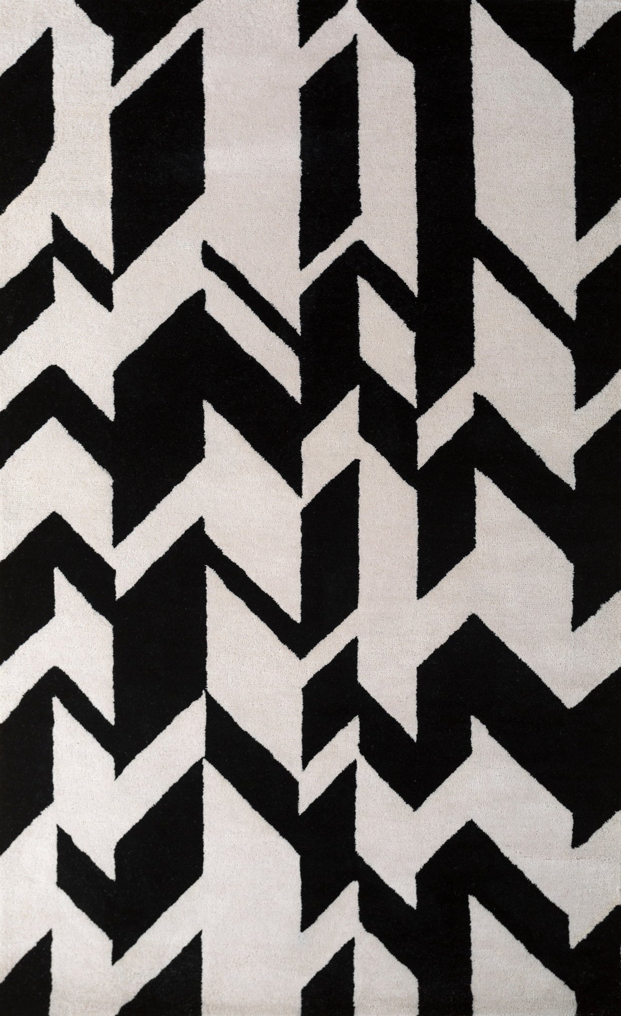 Carpet For Living room 4'11x7'10 Feet Ivory Wool Rectangle Abstract Rug