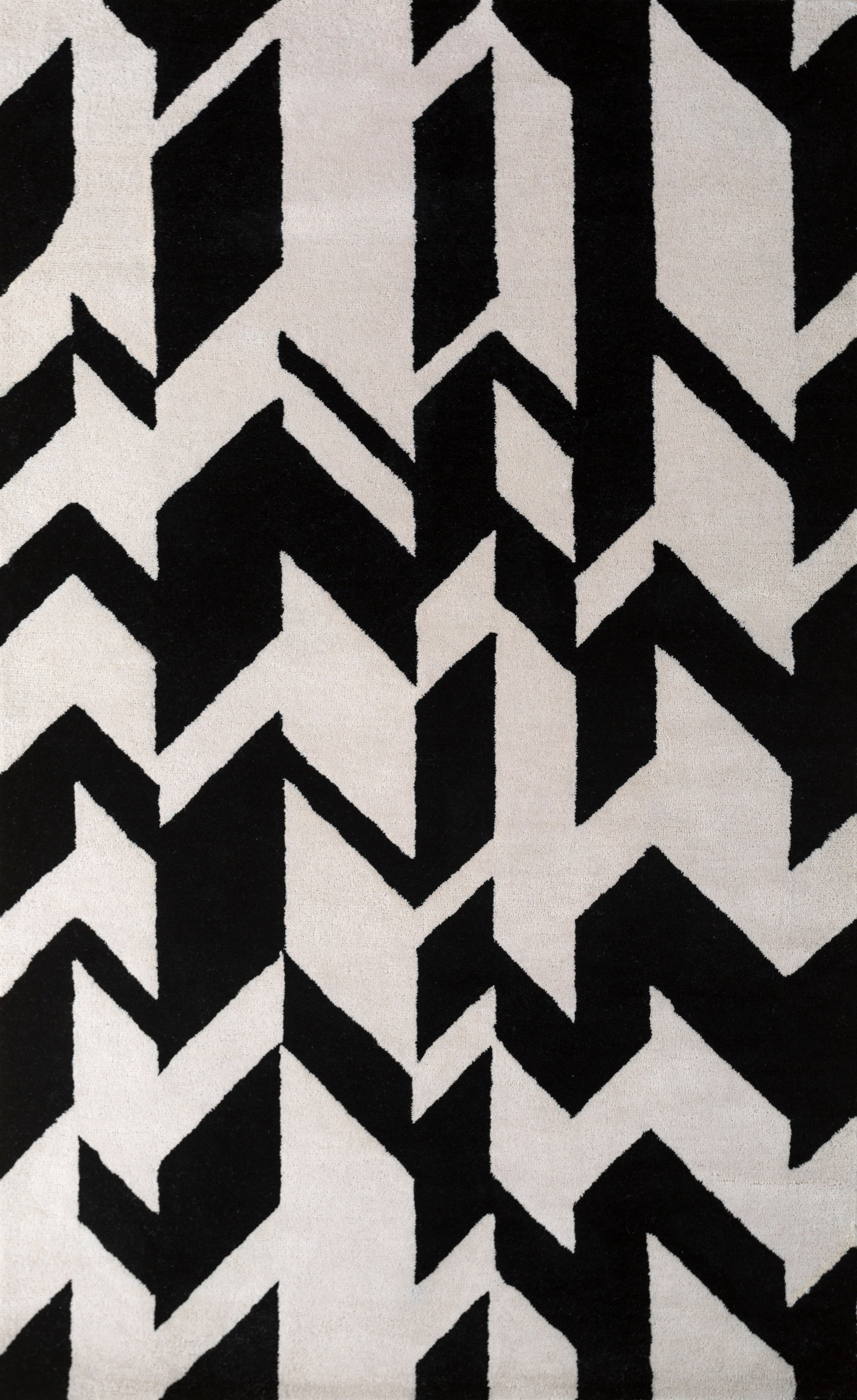 Carpet For Living room 4'11x7'10 Feet Ivory Wool Rectangle Abstract Rug