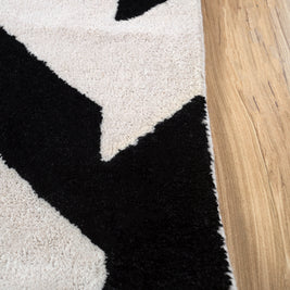 Carpet For Living room 4'11x7'10 Feet Ivory Wool Rectangle Abstract Rug