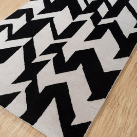 Carpet For Living room 4'11x7'10 Feet Ivory Wool Rectangle Abstract Rug