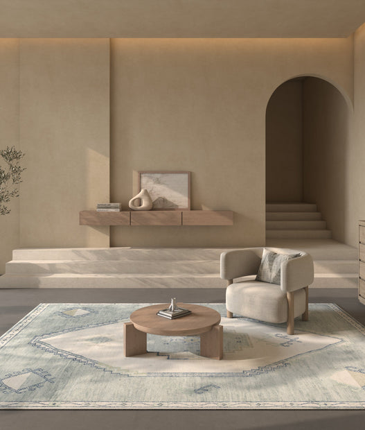 Carpet For Living room 8x10 Feet Ivory Wool Rectangle Moroccan and Tribal Rug