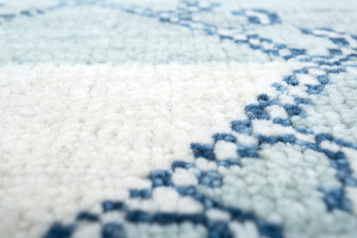 Carpet For Living room 8x10 Feet Ivory Wool Rectangle Moroccan and Tribal Rug