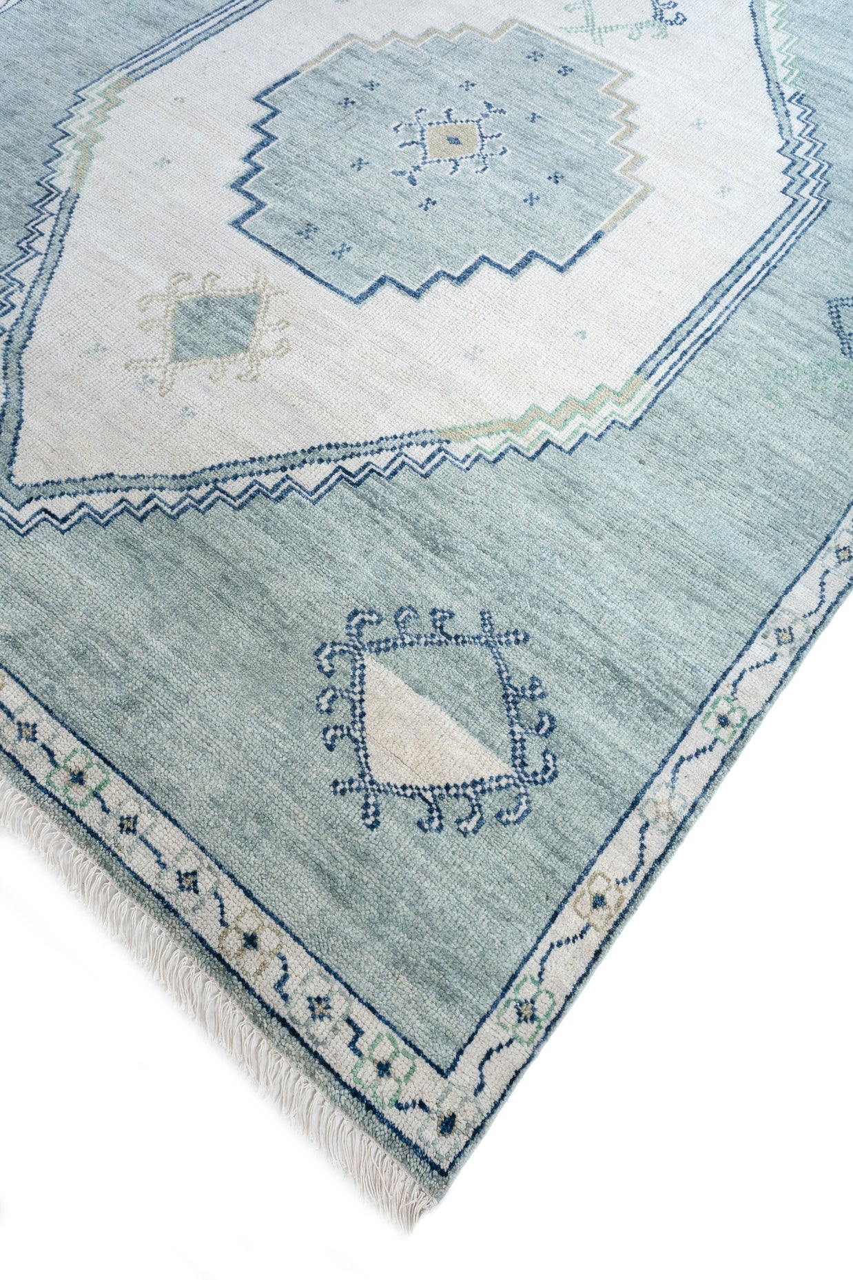 Carpet For Living room 8x10 Feet Ivory Wool Rectangle Moroccan and Tribal Rug