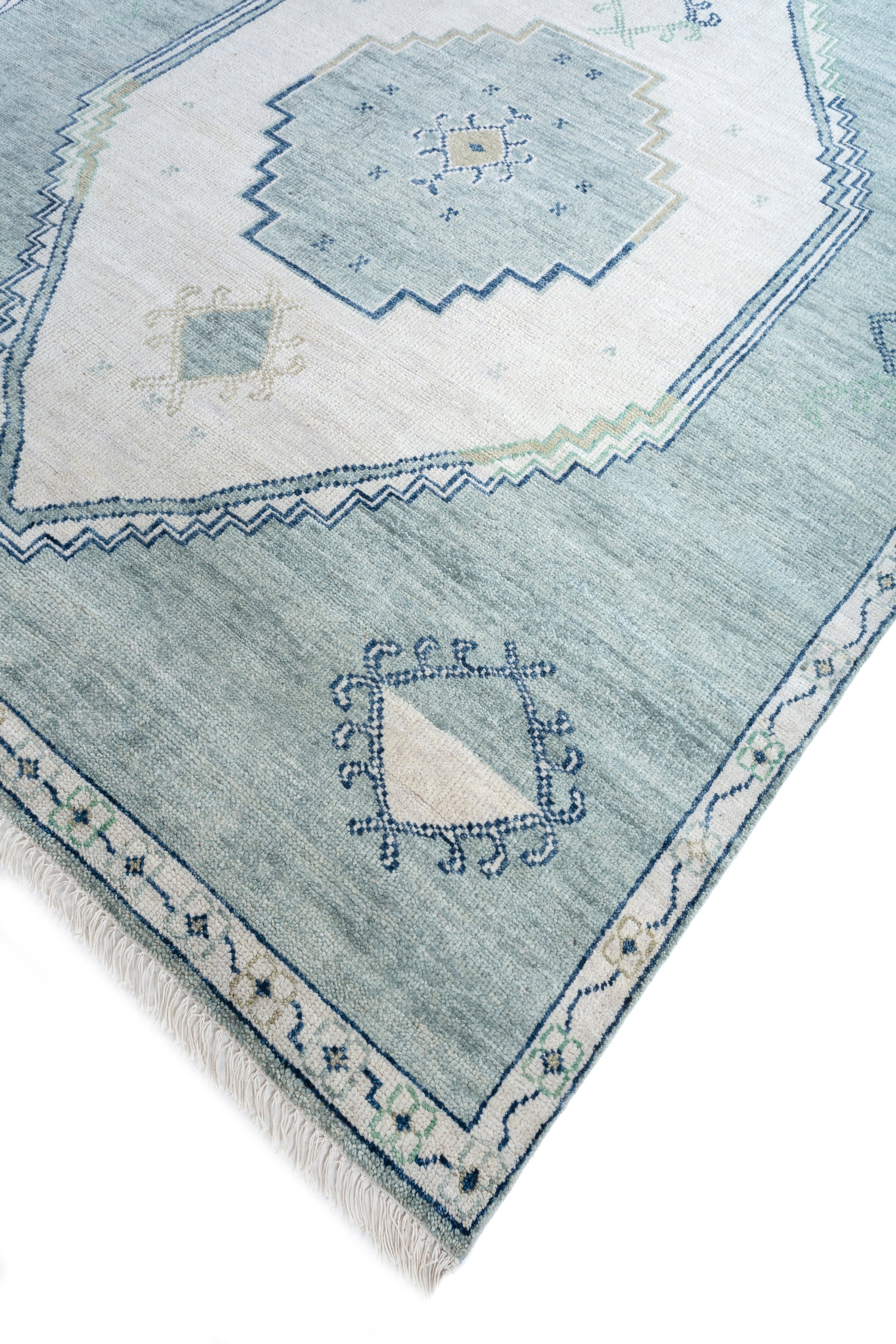 Carpet For Living room 8x10 Feet Ivory Wool Rectangle Moroccan and Tribal Rug