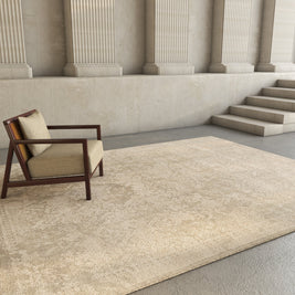 Carpet For Living room 5'6x8 Feet Blue Wool and Bamboo Silk Rectangle Abstract Rug