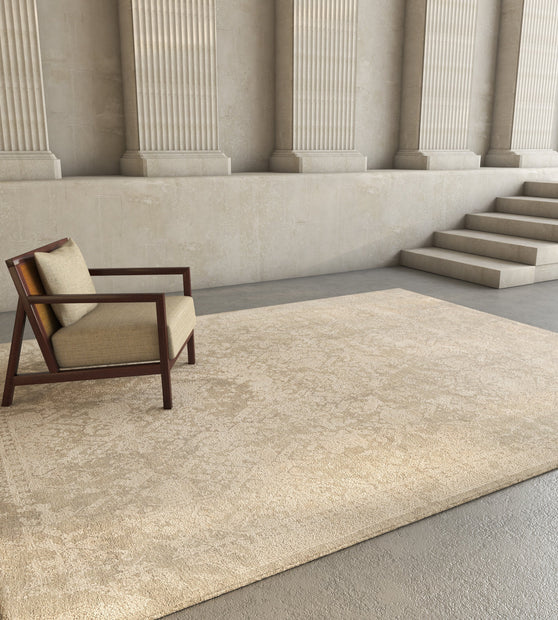 Carpet For Living room 5'6x8 Feet Blue Wool and Bamboo Silk Rectangle Abstract Rug