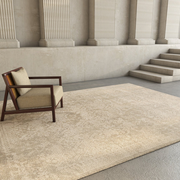 Carpet For Living room 5'6x8 Feet Blue Wool and Bamboo Silk Rectangle Abstract Rug