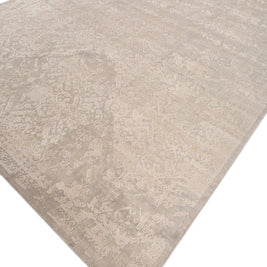 Carpet For Living room 5'6x8 Feet Blue Wool and Bamboo Silk Rectangle Abstract Rug