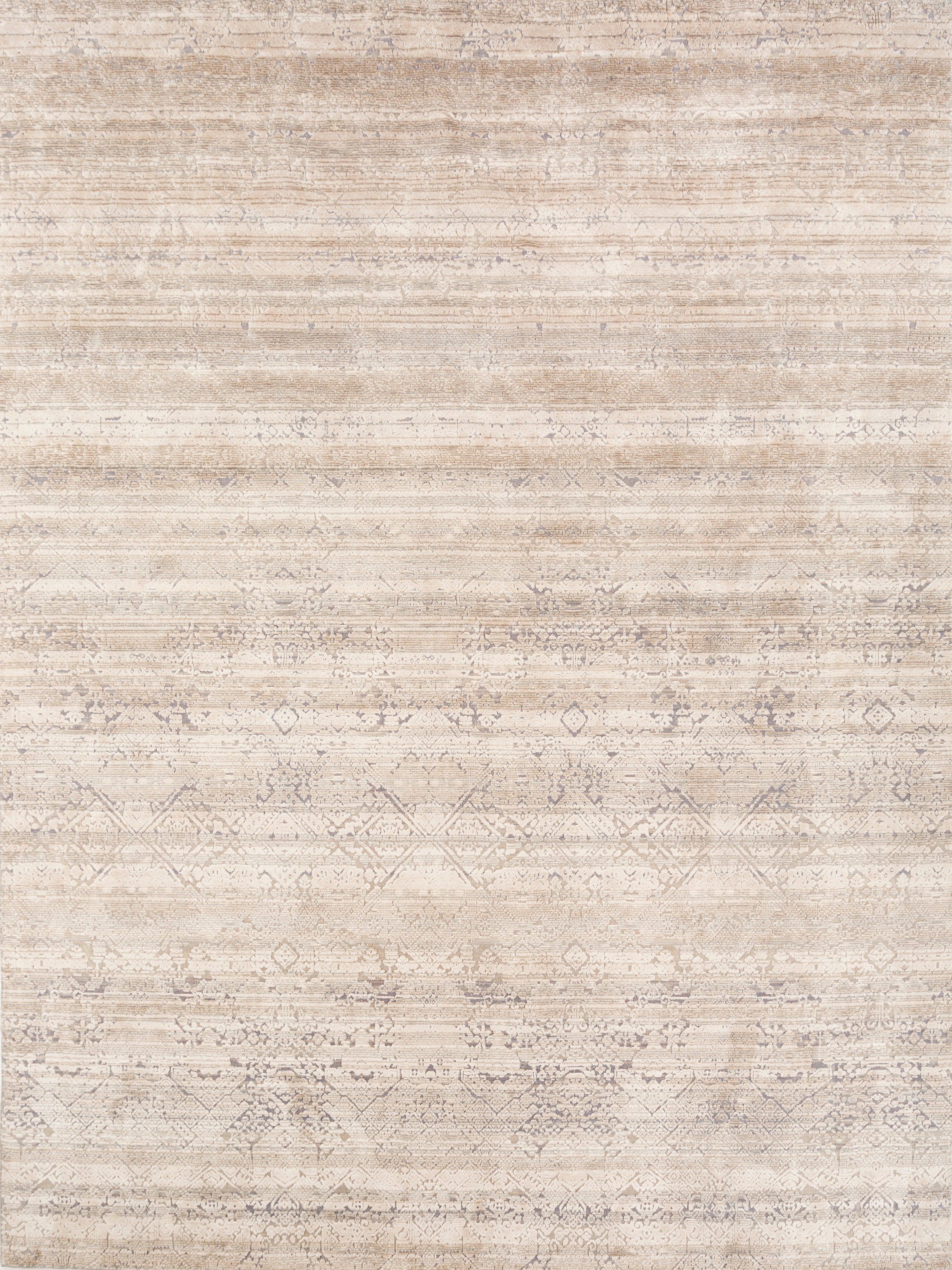 Carpet For Living room 5'6x8 Feet Blue Wool and Bamboo Silk Rectangle Vintage and Distressed Rug