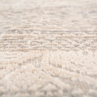 Carpet For Living room 5'6x8 Feet Blue Wool and Bamboo Silk Rectangle Vintage and Distressed Rug