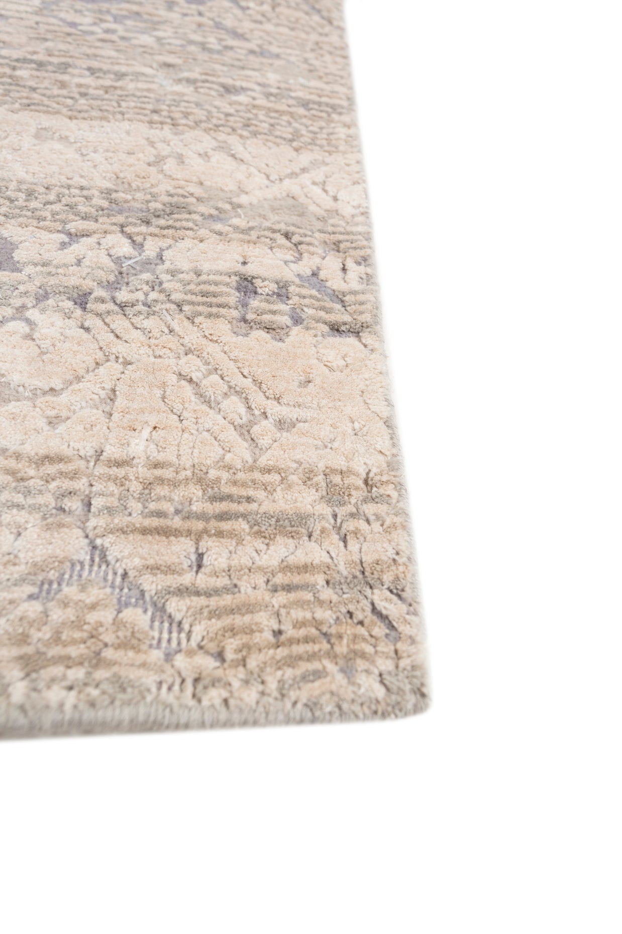 Carpet For Living room 5'6x8 Feet Blue Wool and Bamboo Silk Rectangle Vintage and Distressed Rug