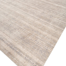 Carpet For Living room 5'6x8 Feet Blue Wool and Bamboo Silk Rectangle Vintage and Distressed Rug