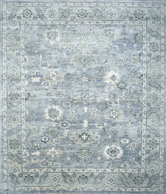 Carpet For Living room 4x6 Feet Blue Wool Rectangle Vintage and Distressed Rug