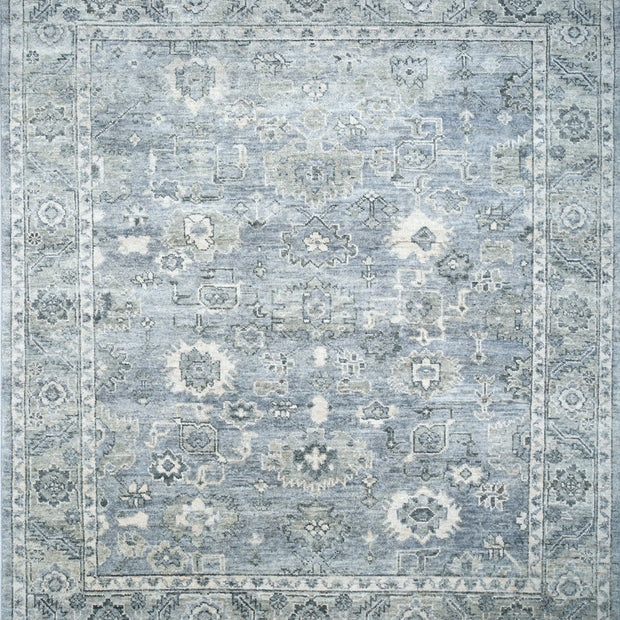 Carpet For Living room 4x6 Feet Blue Wool Rectangle Vintage and Distressed Rug
