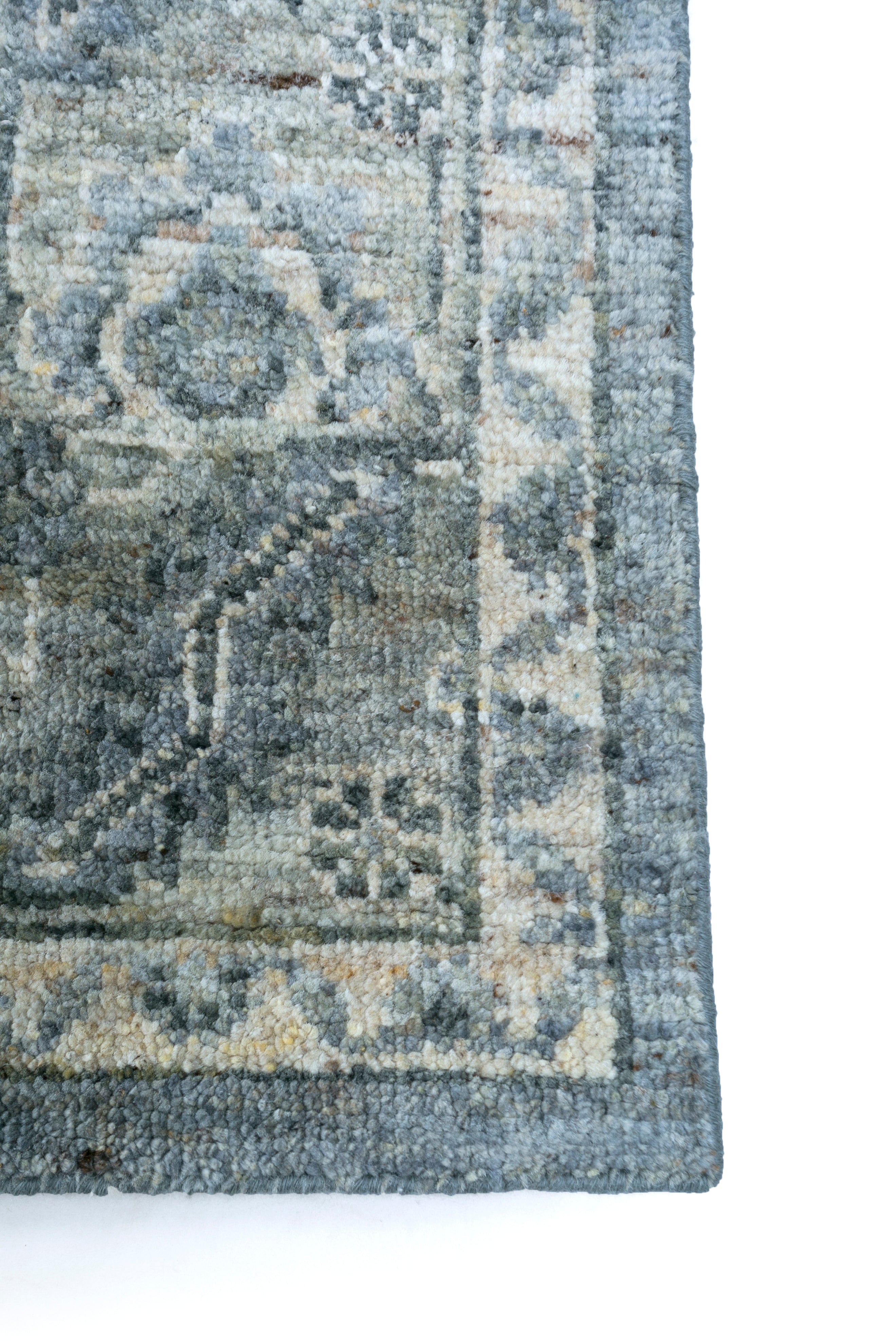Carpet For Living room 4x6 Feet Blue Wool Rectangle Vintage and Distressed Rug