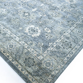 Carpet For Living room 4x6 Feet Blue Wool Rectangle Vintage and Distressed Rug