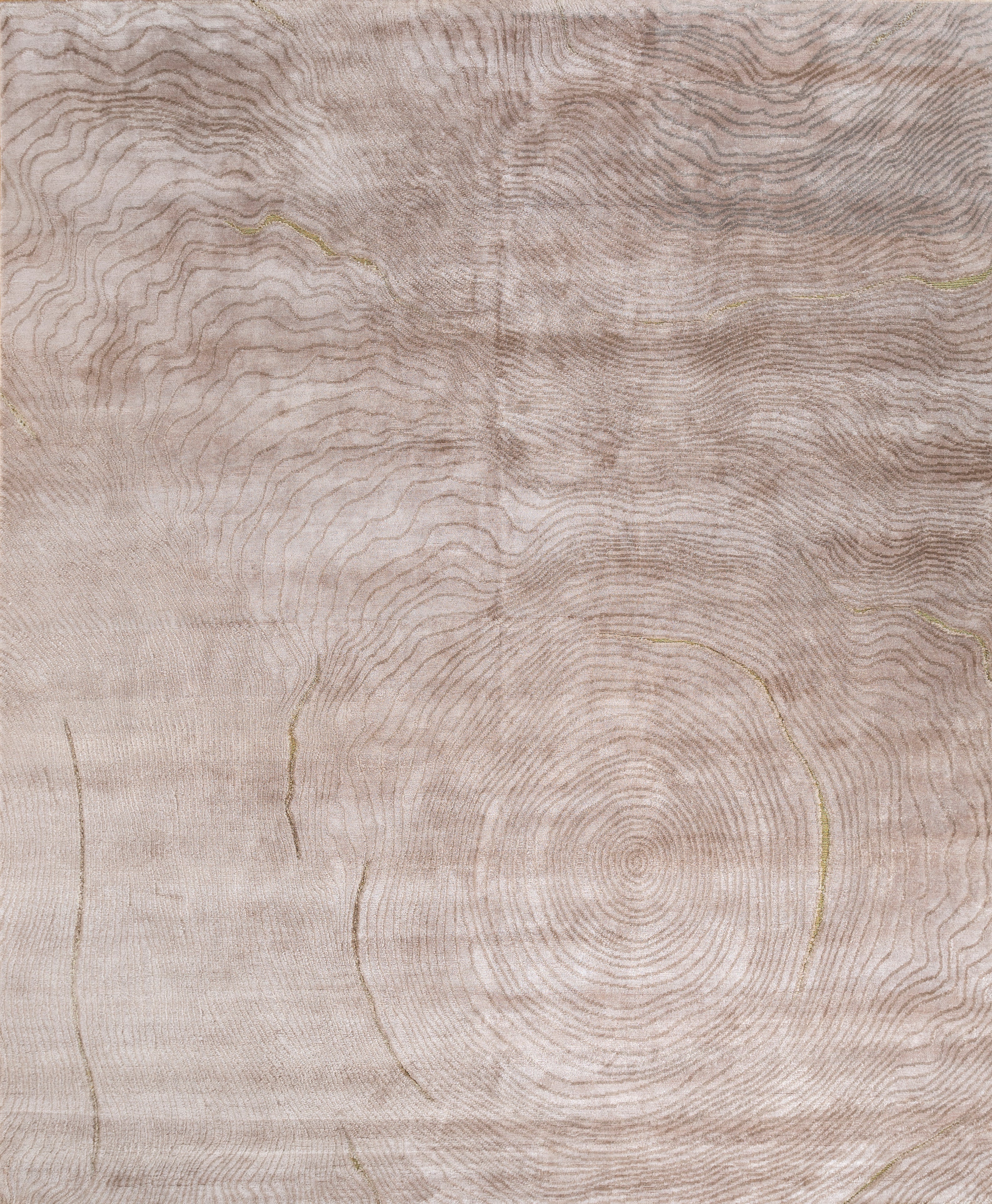 Carpet For Living room 5x8 Feet Beige and Brown Bamboo Silk and Zari Rectangle abstract Rug