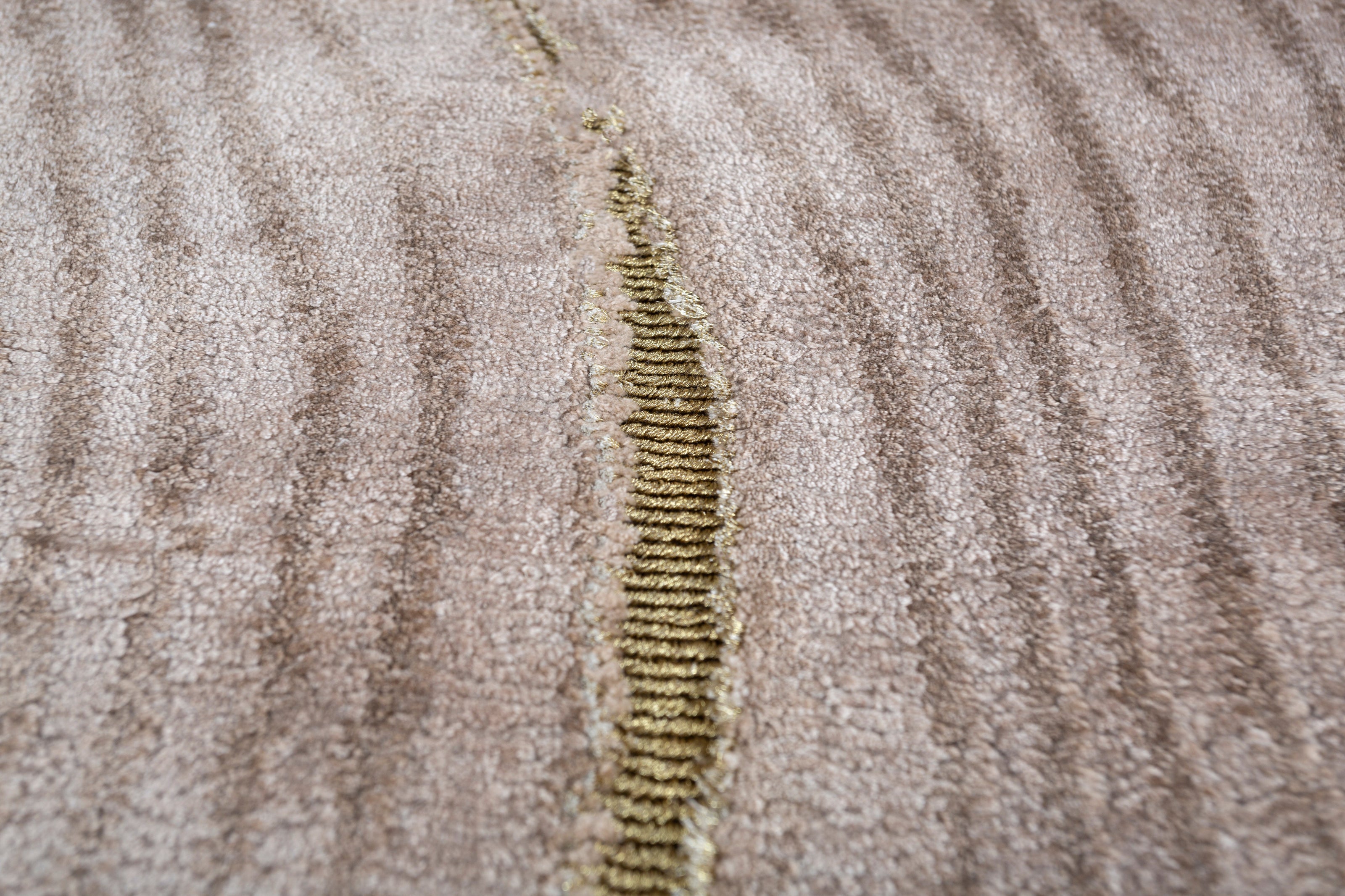 Carpet For Living room 5x8 Feet Beige and Brown Bamboo Silk and Zari Rectangle abstract Rug