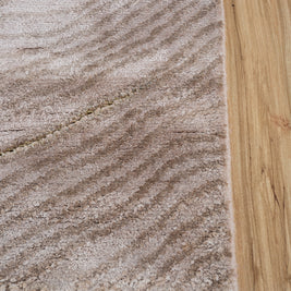 Carpet For Living room 5x8 Feet Beige and Brown Bamboo Silk and Zari Rectangle abstract Rug