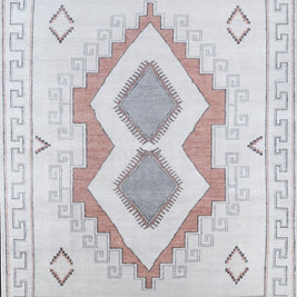 Carpet For Living room 8x10 Feet Ivory Wool Rectangle Abstract Rug