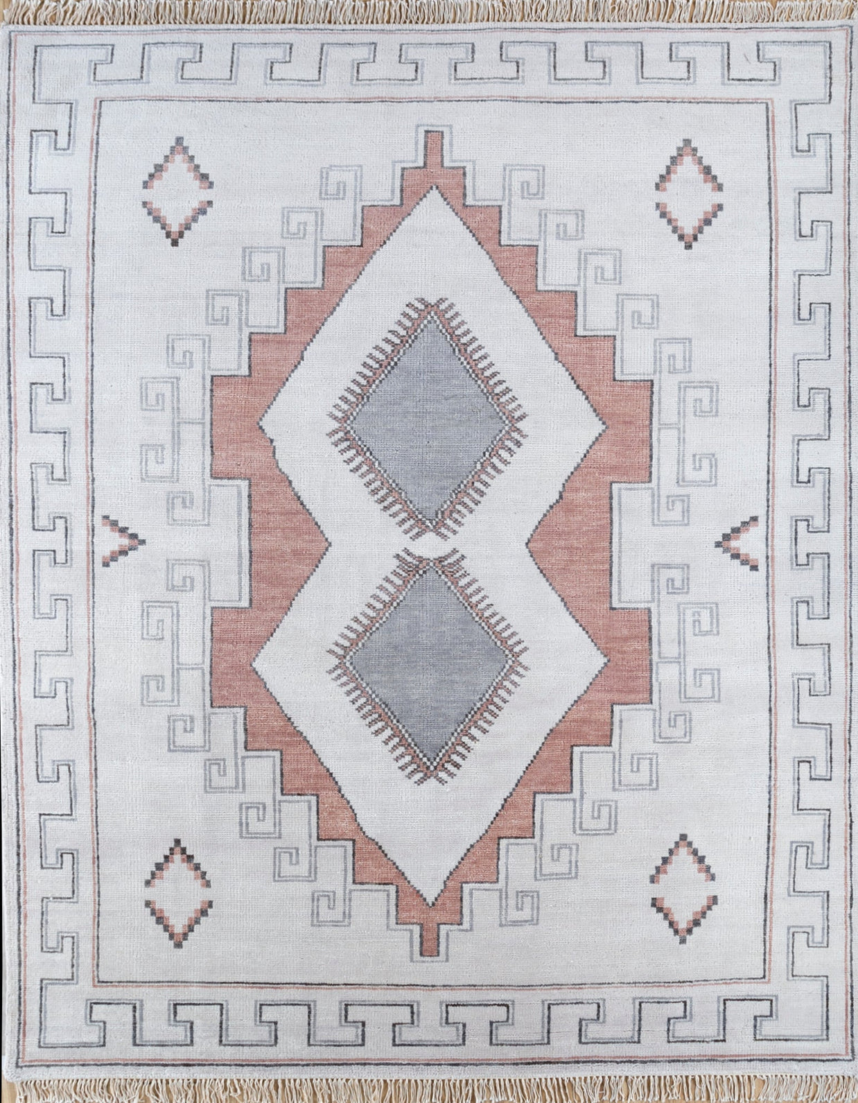 Carpet For Living room 8x10 Feet Ivory Wool Rectangle Abstract Rug