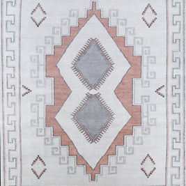 Carpet For Living room 8x10 Feet Ivory Wool Rectangle Abstract Rug