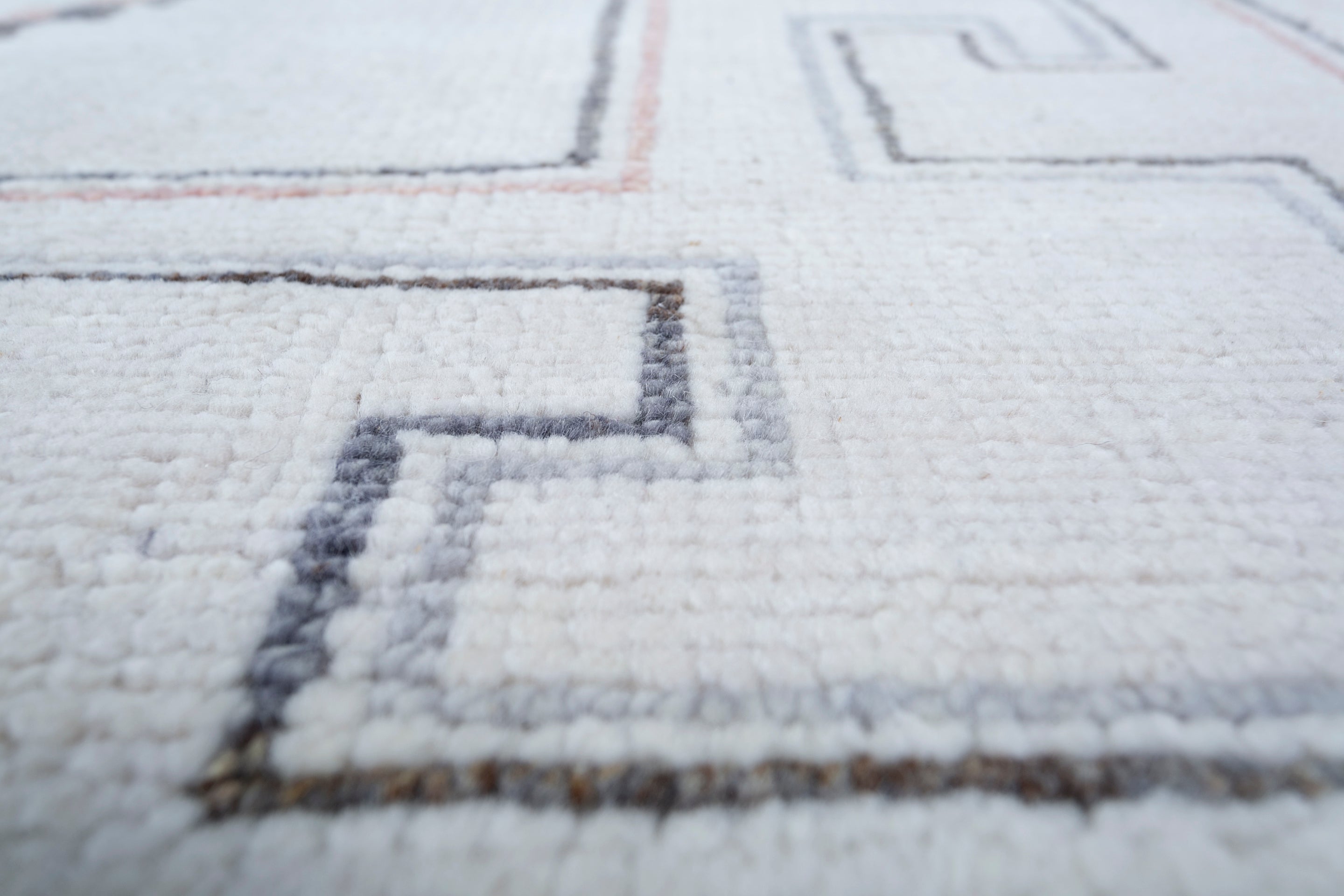 Carpet For Living room 8x10 Feet Ivory Wool Rectangle Abstract Rug