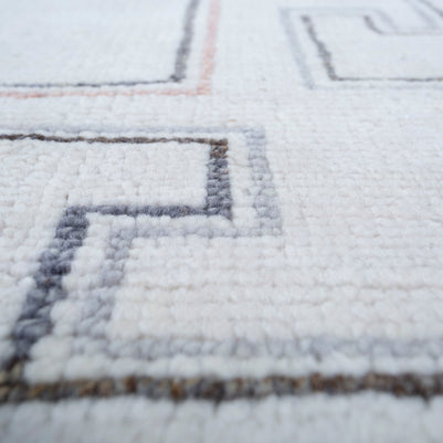 Carpet For Living room 8x10 Feet Ivory Wool Rectangle Abstract Rug