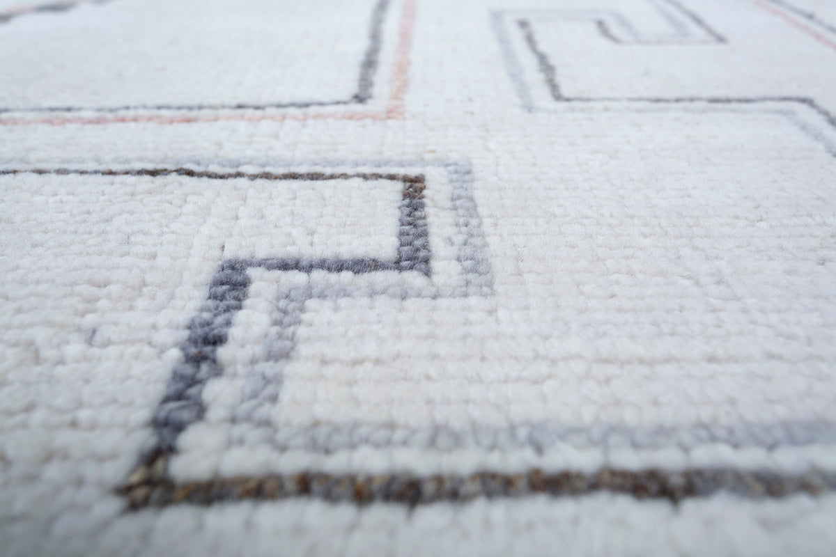 Carpet For Living room 8x10 Feet Ivory Wool Rectangle Abstract Rug - I MEAN DESIGN