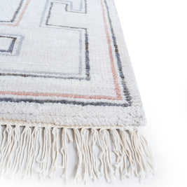 Carpet For Living room 8x10 Feet Ivory Wool Rectangle Abstract Rug - I MEAN DESIGN