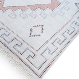 Carpet For Living room 8x10 Feet Ivory Wool Rectangle Abstract Rug