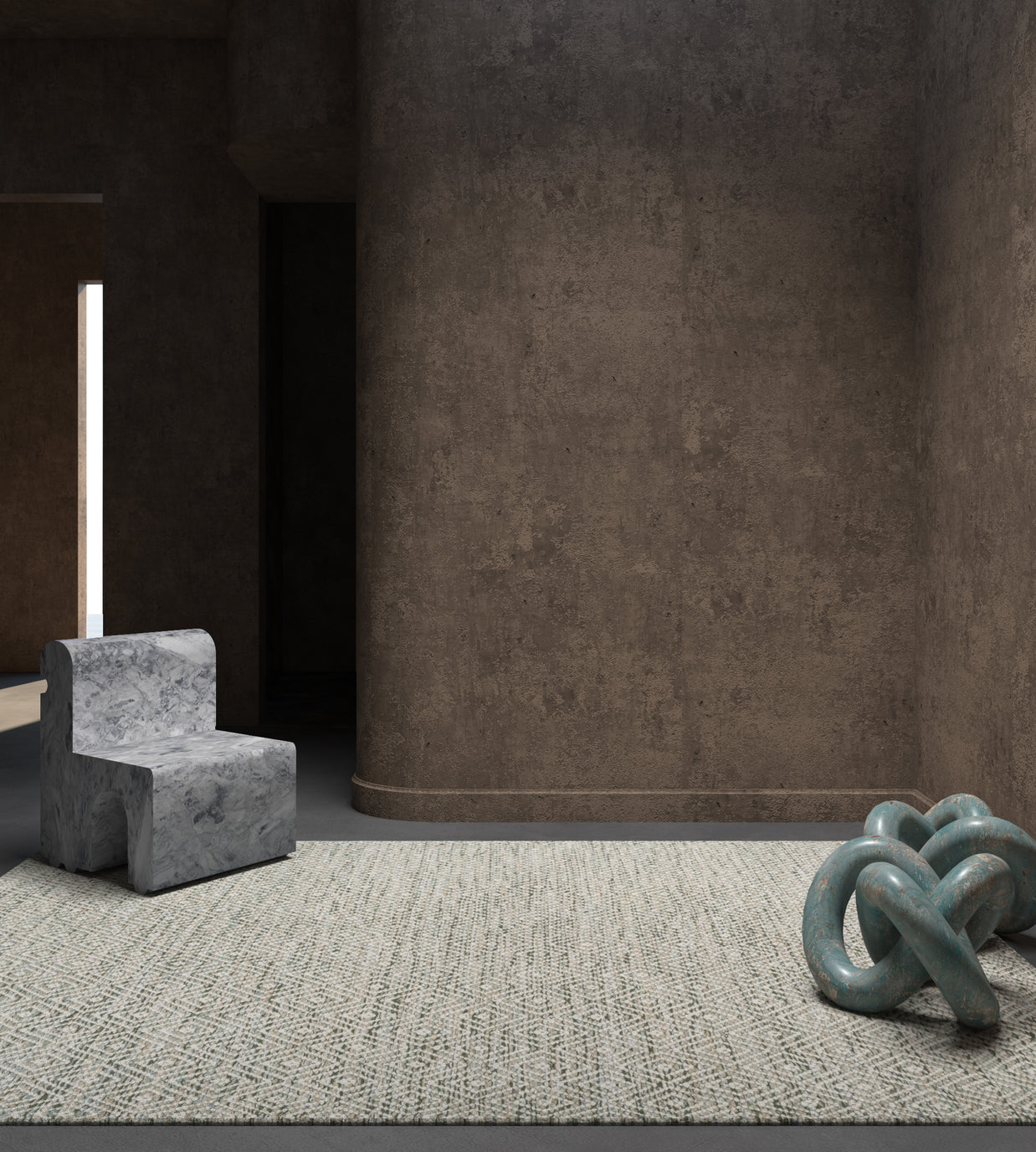 Carpet For Living room 6x9 Feet Grey and Black Wool and Viscose Rectangle Abstract Rug