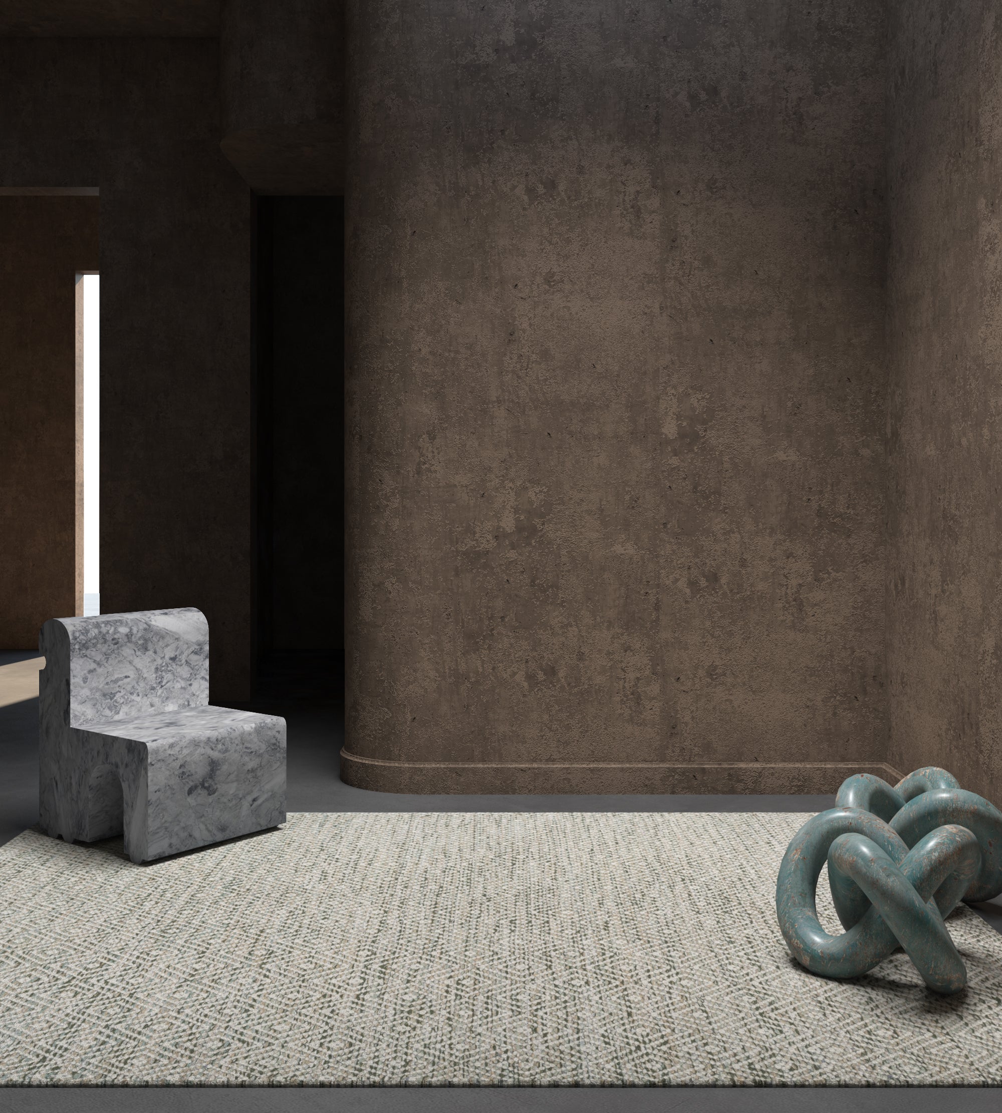 Carpet For Living room 6x9 Feet Grey and Black Wool and Viscose Rectangle Abstract Rug