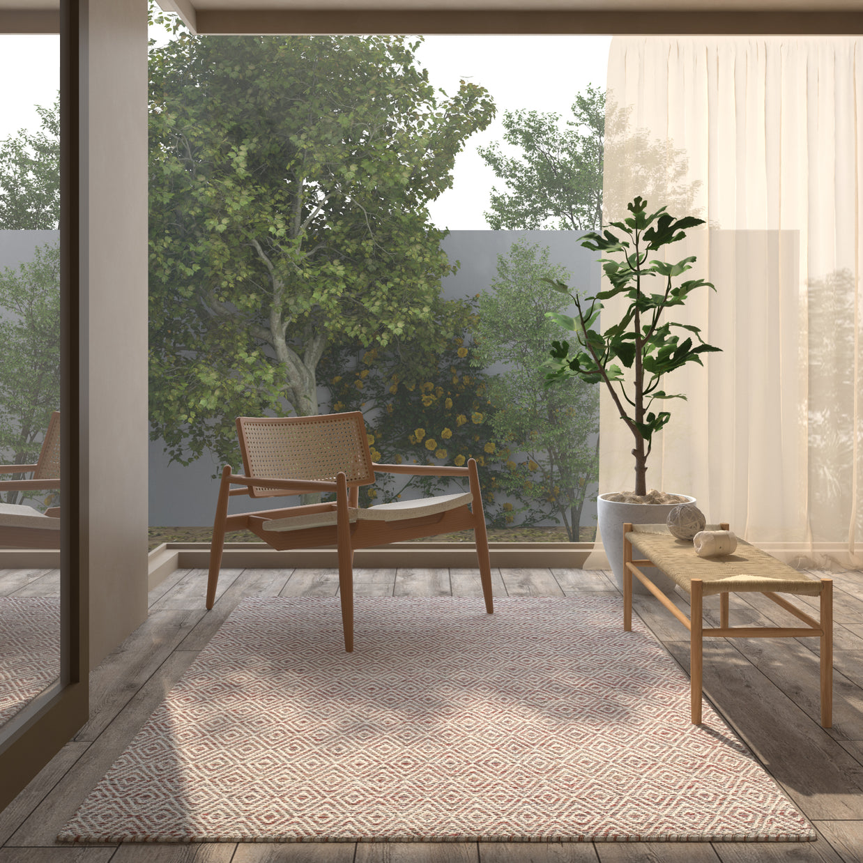 Carpet For Living room 6x9 Feet Red and Orange Wool and Viscose Rectangle Abstract Rug