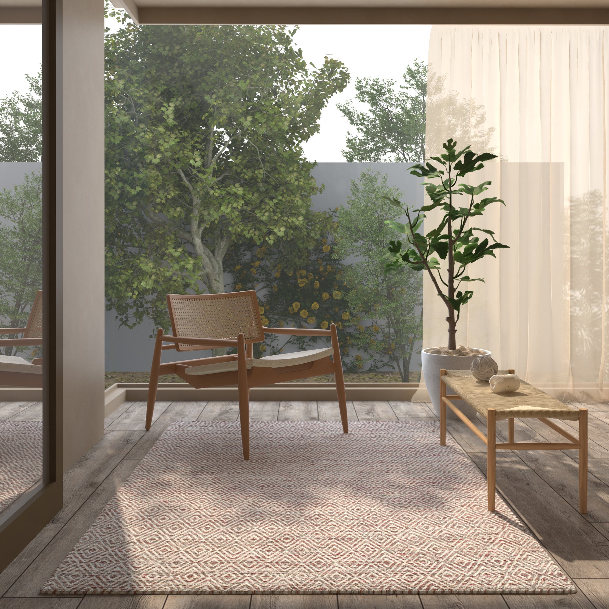 Carpet For Living room 6x9 Feet Red and Orange Wool and Viscose Rectangle Abstract Rug