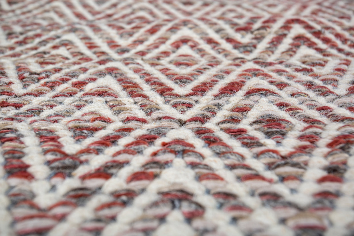 Carpet For Living room 6x9 Feet Red and Orange Wool and Viscose Rectangle Abstract Rug