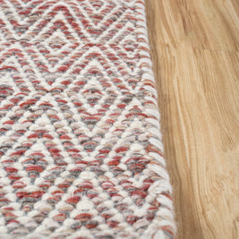 Carpet For Living room 6x9 Feet Red and Orange Wool and Viscose Rectangle Abstract Rug