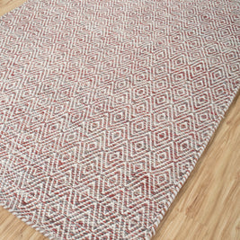 Carpet For Living room 6x9 Feet Red and Orange Wool and Viscose Rectangle Abstract Rug