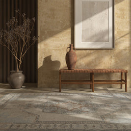 Carpet For Living room 6x9 Feet Ivory Wool Rectangle Vintage and Distressed Rug