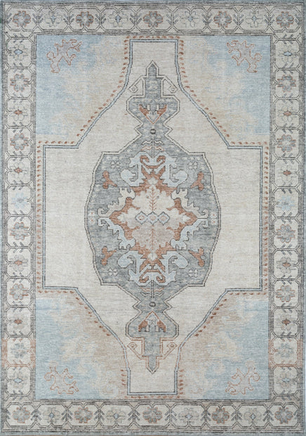 Carpet For Living room 6x9 Feet Ivory Wool Rectangle Vintage and Distressed Rug