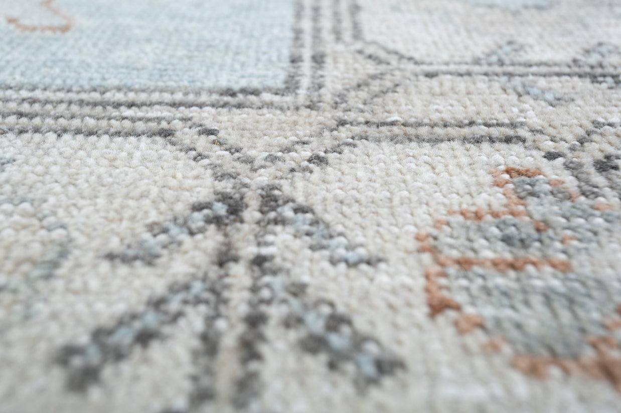 Carpet For Living room 6x9 Feet Ivory Wool Rectangle Vintage and Distressed Rug