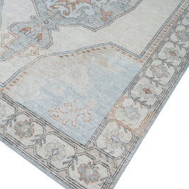 Carpet For Living room 6x9 Feet Ivory Wool Rectangle Vintage and Distressed Rug