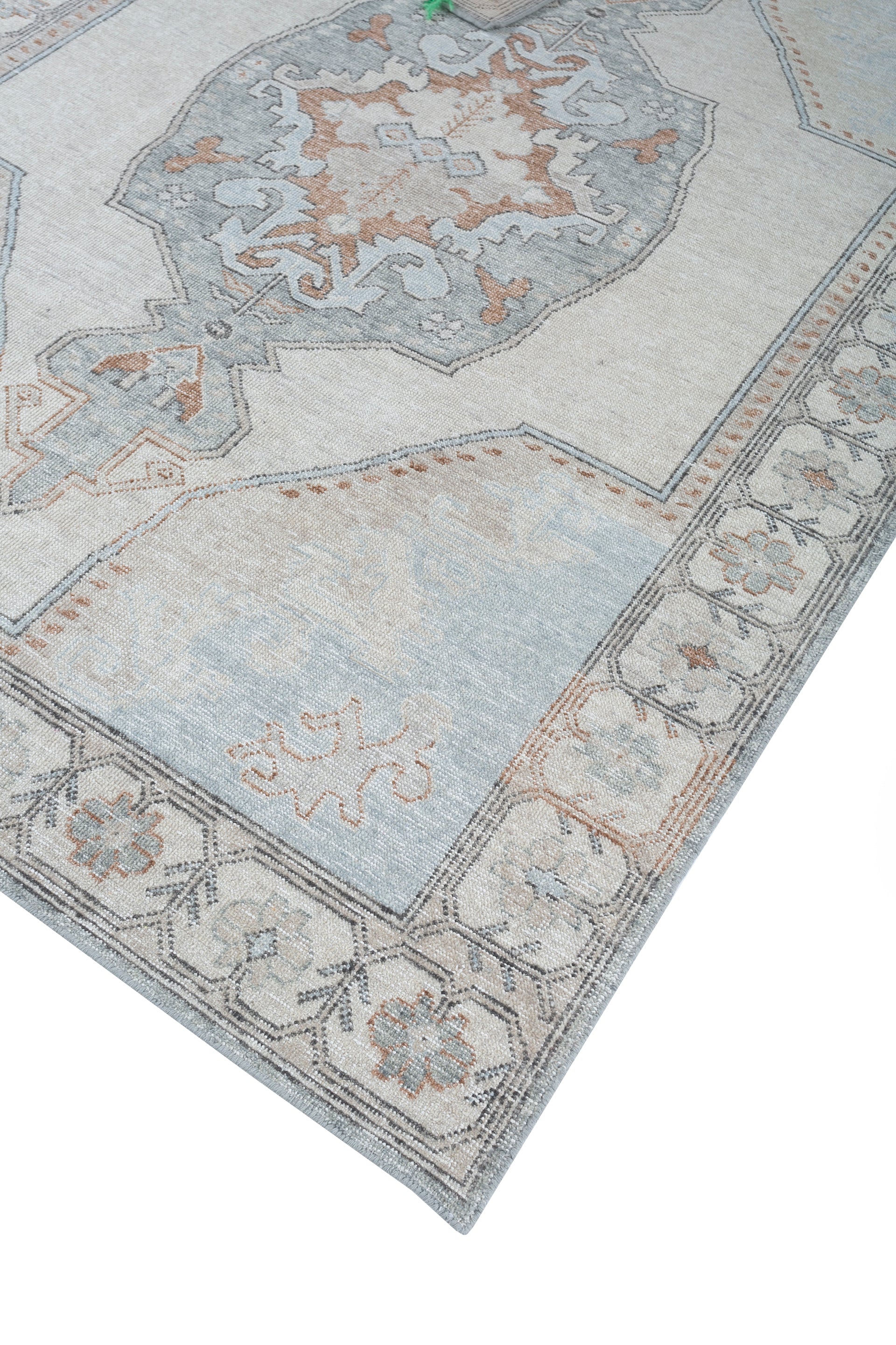 Carpet For Living room 6x9 Feet Ivory Wool Rectangle Vintage and Distressed Rug