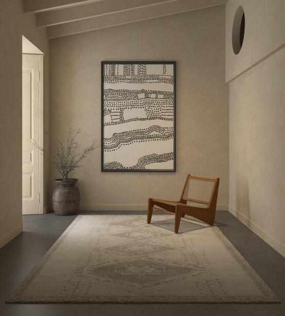 Carpet For Living room 6x9 Feet Ivory Wool Rectangle Oriental and Traditional Rug