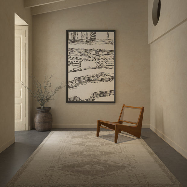 Carpet For Living room 6x9 Feet Ivory Wool Rectangle Oriental and Traditional Rug