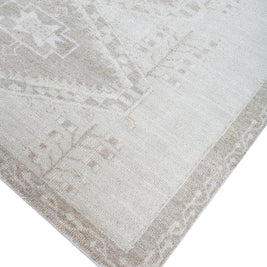 Carpet For Living room 6x9 Feet Ivory Wool Rectangle Oriental and Traditional Rug