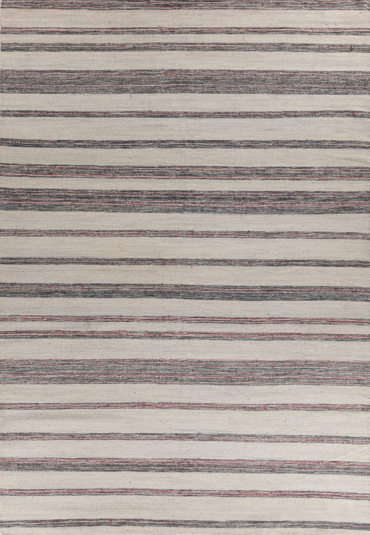 Carpet For Living room 6x9 Feet Grey and Black Wool and Viscose Rectangle Geometric and Stripes Rug